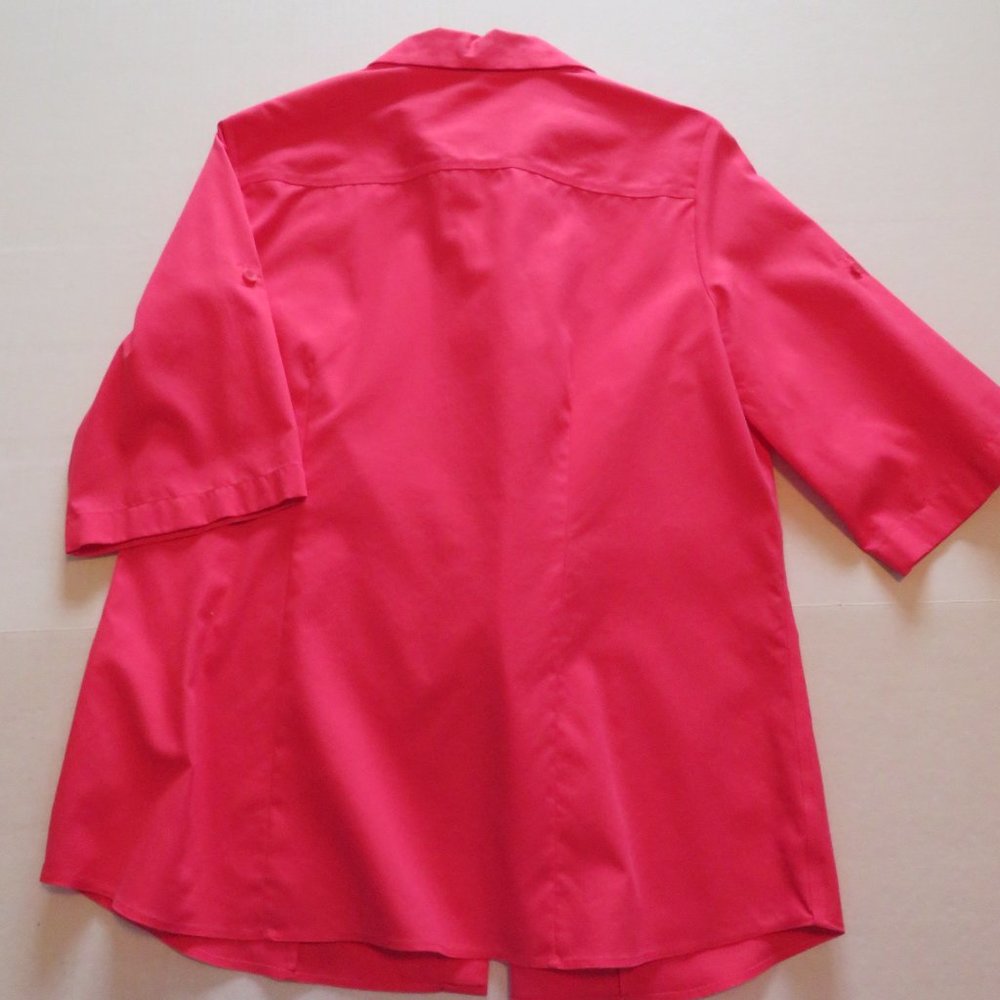 🔥HP🔥Coldwater Creek Pinkish Red Shirt, Button Down, Roll-Tab Sleeves, Sz M (… - Picture 7 of 9